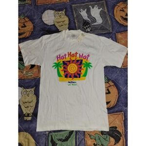 Las Vegas Mirage Vintage Shirt white HOT palm graphic USA 90s Medium